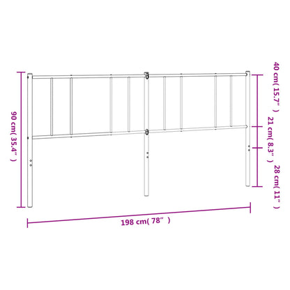 vidaXL Ersatz-Kopfteil Metall Schwarz 193 cm