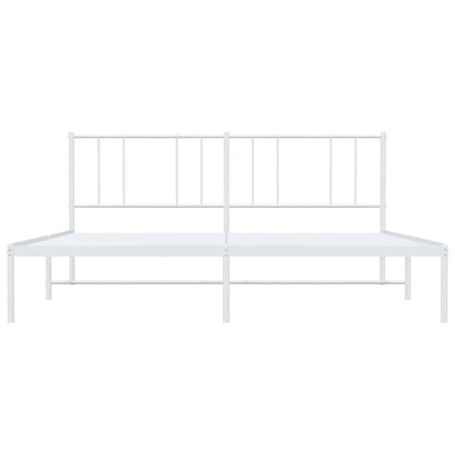 Bettgestell mit Kopfteil Metall Weiß 200x200 cm