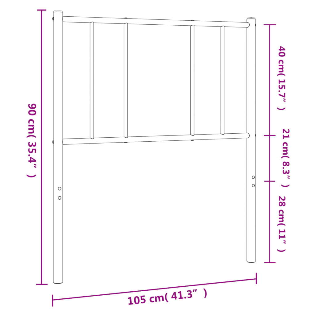 vidaXL Ersatz-Kopfteil Metall Weiß 100 cm
