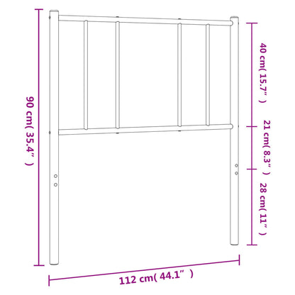 vidaXL Ersatz-Kopfteil Metall Weiß 107 cm