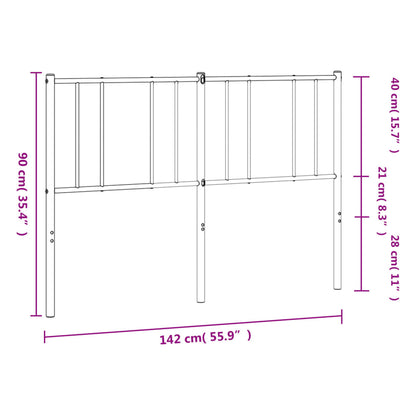 vidaXL Ersatz-Kopfteil Metall Weiß 135 cm