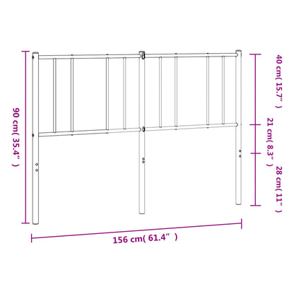 vidaXL Ersatz-Kopfteil Metall Weiß 150 cm