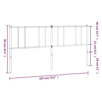 vidaXL Ersatz-Kopfteil Metall Weiß 180 cm
