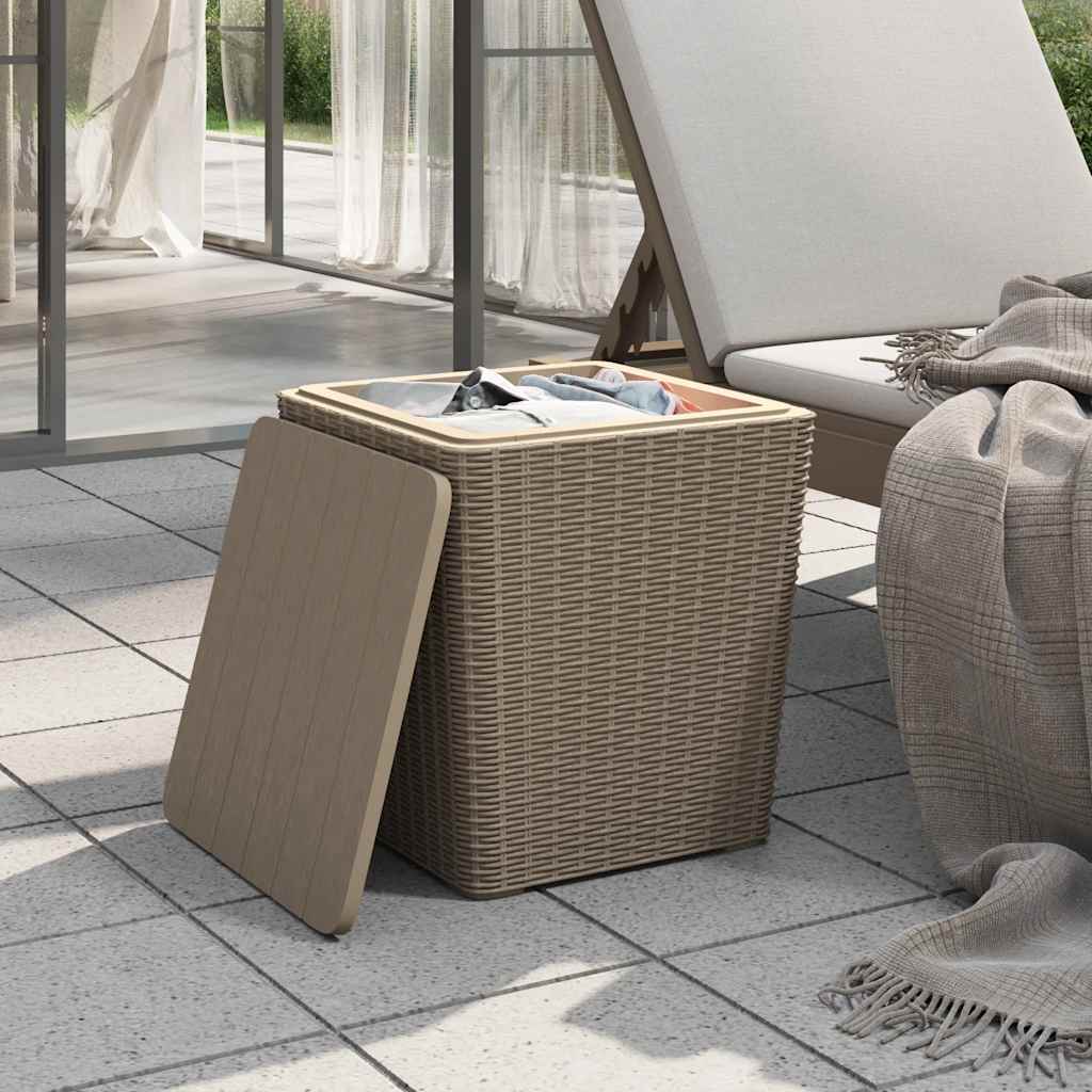 vidaXL Gartentisch mit Abnehmbarer Tischplatte Hellbraun Polypropylen