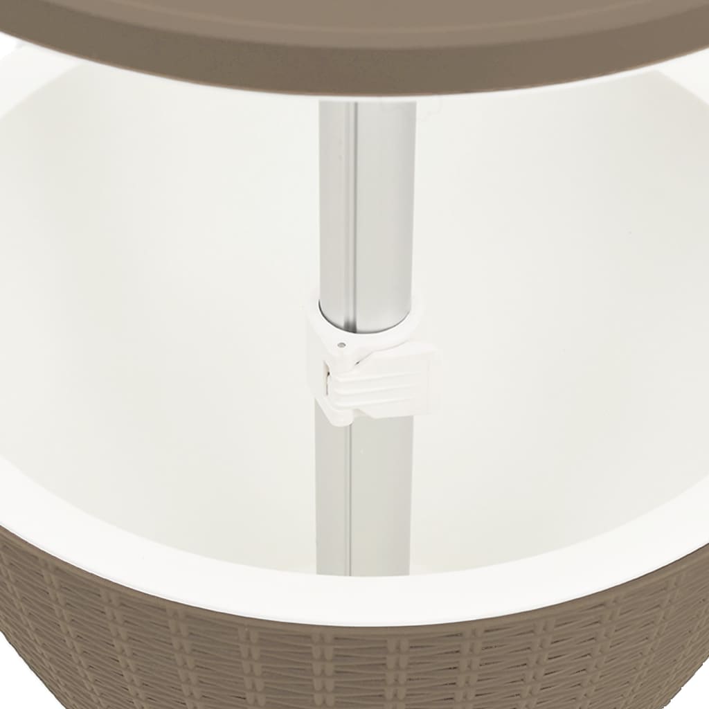 vidaXL 3-in-1 Tisch mit Eiskühler Hellbraun Polypropylen