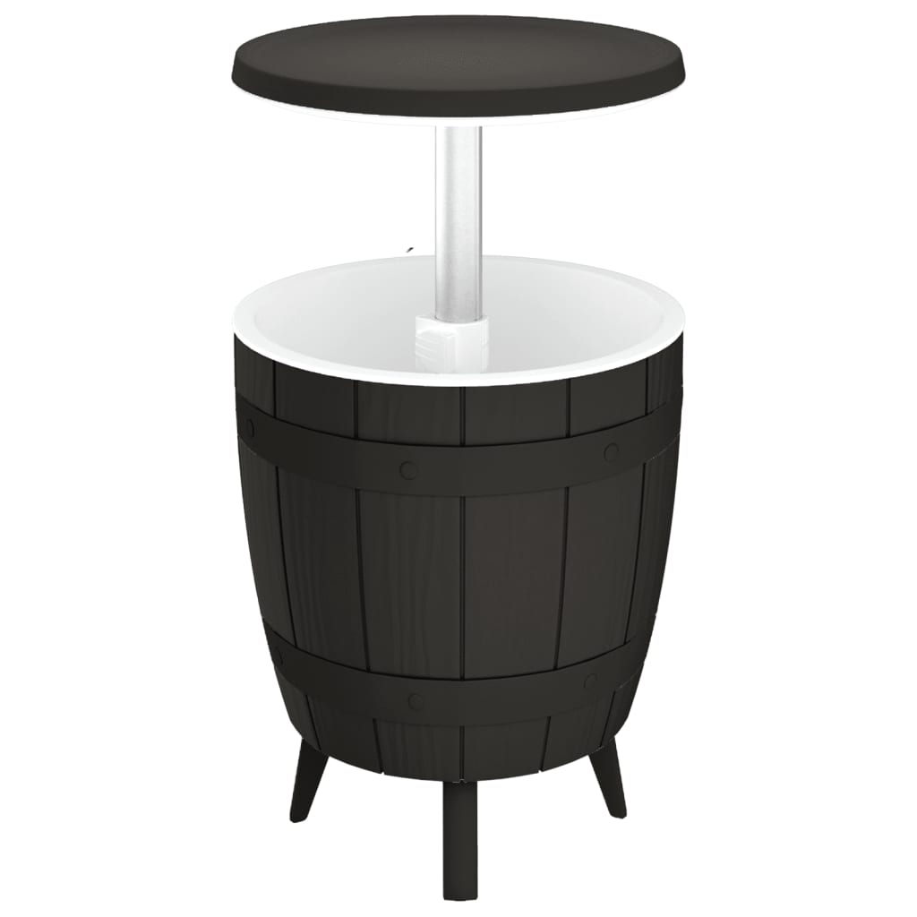 vidaXL Table 3-en-1 avec Seau à Glace Noir Polypropylène