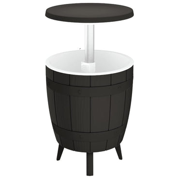 vidaXL Table 3-en-1 avec Seau à Glace Noir Polypropylène