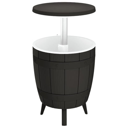 vidaXL Table 3-en-1 avec Seau à Glace Noir Polypropylène