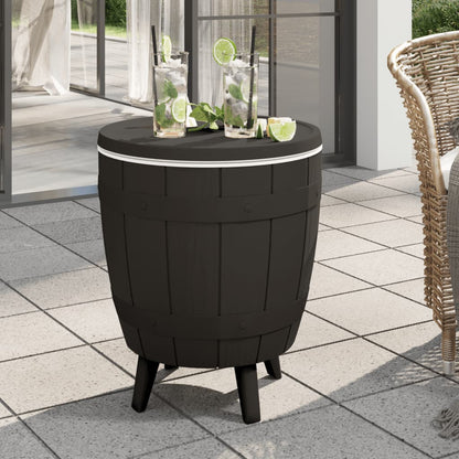 vidaXL Table 3-en-1 avec Seau à Glace Noir Polypropylène