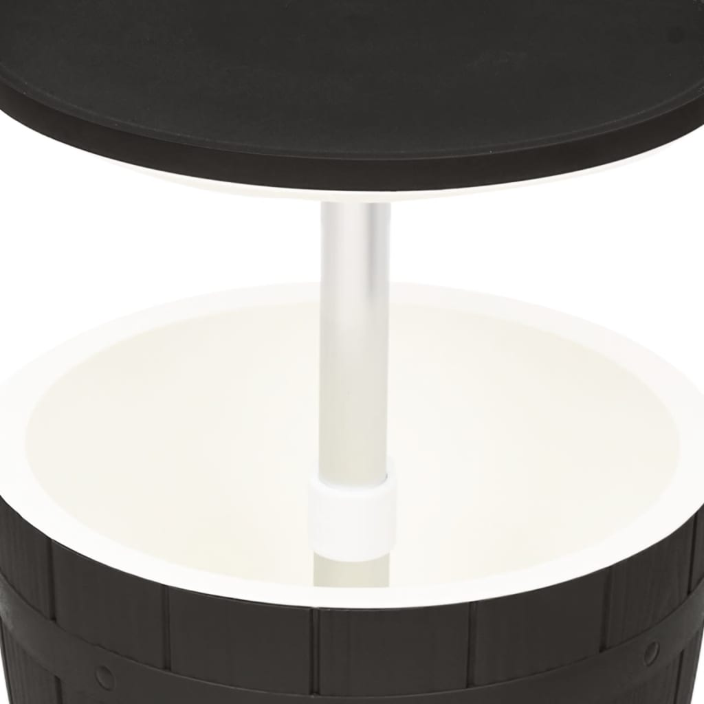 vidaXL Table 3-en-1 avec Seau à Glace Noir Polypropylène