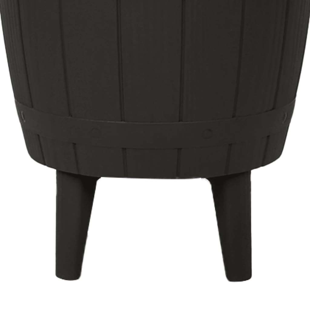 vidaXL Table 3-en-1 avec Seau à Glace Noir Polypropylène