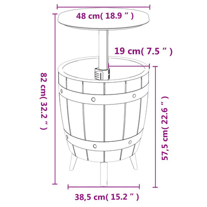 vidaXL Table 3-en-1 avec Seau à Glace Noir Polypropylène