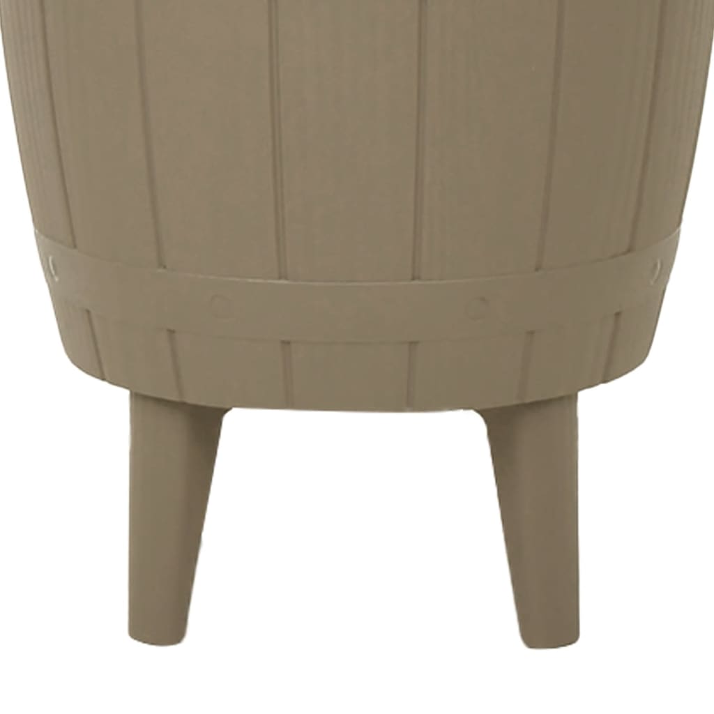 vidaXL Table 3 en 1 avec seau à glaçons marron clair en polypropylène