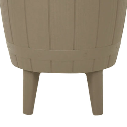 vidaXL Table 3 en 1 avec seau à glaçons marron clair en polypropylène
