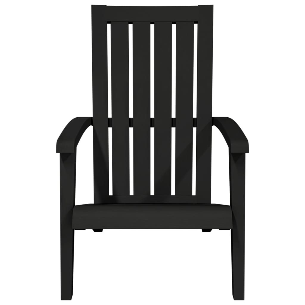 vidaXL Chaise de jardin Adirondack noire en polypropylène
