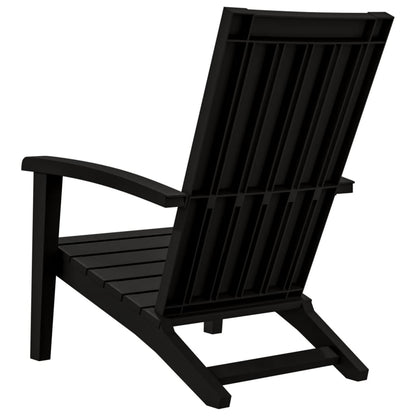 vidaXL Chaise de jardin Adirondack noire en polypropylène