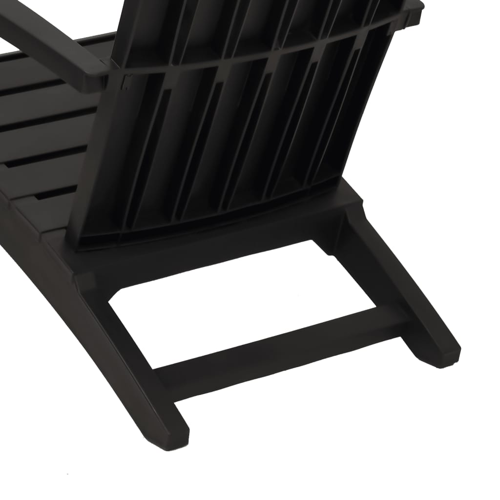 vidaXL Chaise de jardin Adirondack noire en polypropylène
