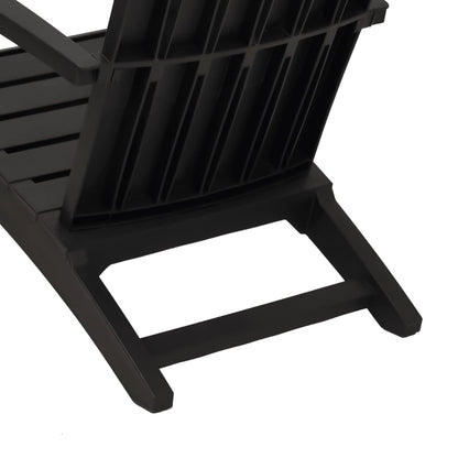 vidaXL Chaise de jardin Adirondack noire en polypropylène