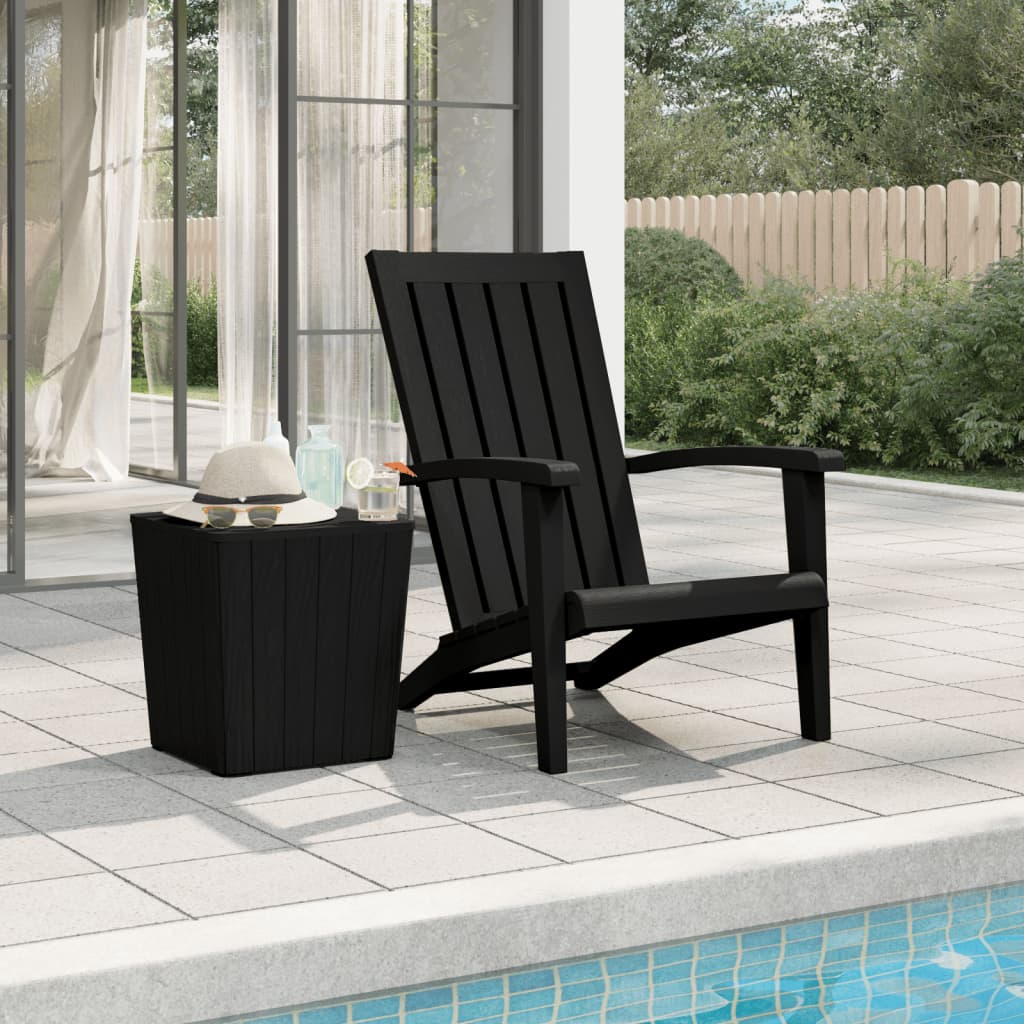 vidaXL Chaise de jardin Adirondack noire en polypropylène