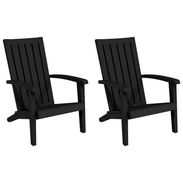 vidaXL Chaises de jardin Adirondack 2 pcs Noir Polypropylène
