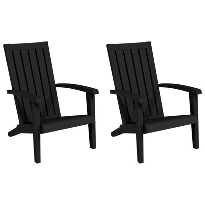 vidaXL Chaises de jardin Adirondack 2 pcs Noir Polypropylène