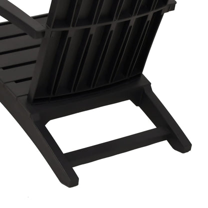 vidaXL Chaises de jardin Adirondack 2 pcs Noir Polypropylène