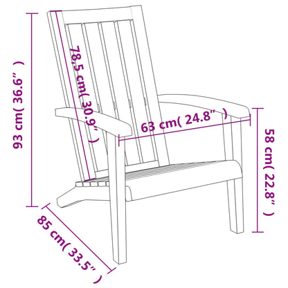 vidaXL Chaises de jardin Adirondack 2 pcs Noir Polypropylène