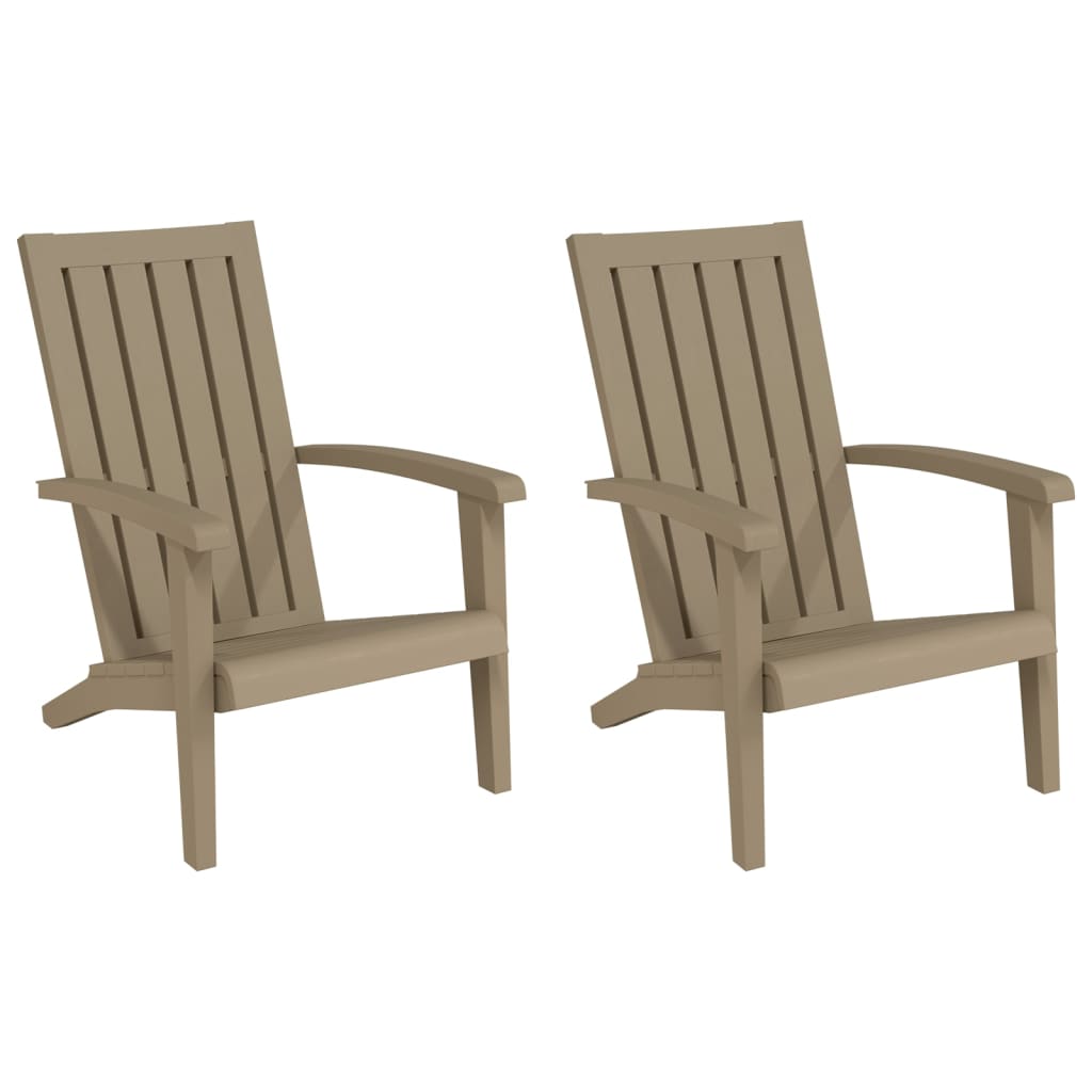 vidaXL Chaises de jardin Adirondack 2 pcs Marron clair Polypropylène