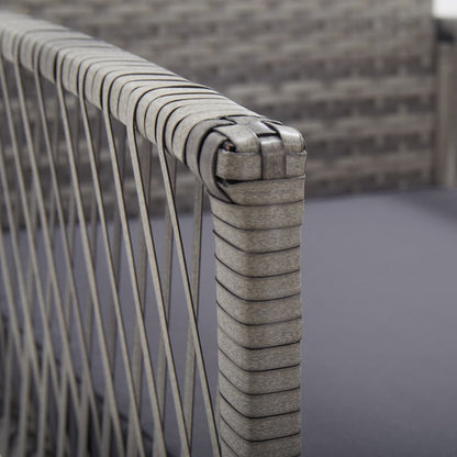 vidaXL Gartensessel mit Sitzkissen 2 Stk. Grau Poly Rattan