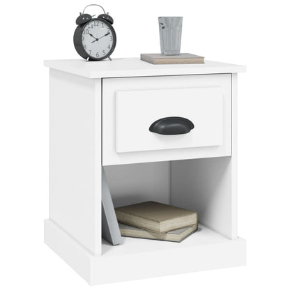 vidaXL Table de chevet Blanc 39x39x47,5 cm Bois d'ingénierie