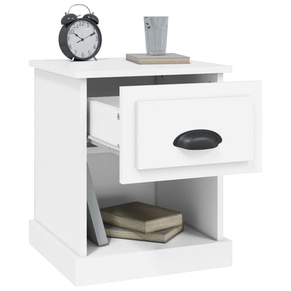 vidaXL Table de chevet Blanc 39x39x47,5 cm Bois d'ingénierie