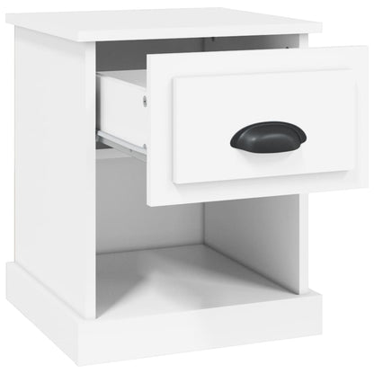 vidaXL Table de chevet Blanc 39x39x47,5 cm Bois d'ingénierie