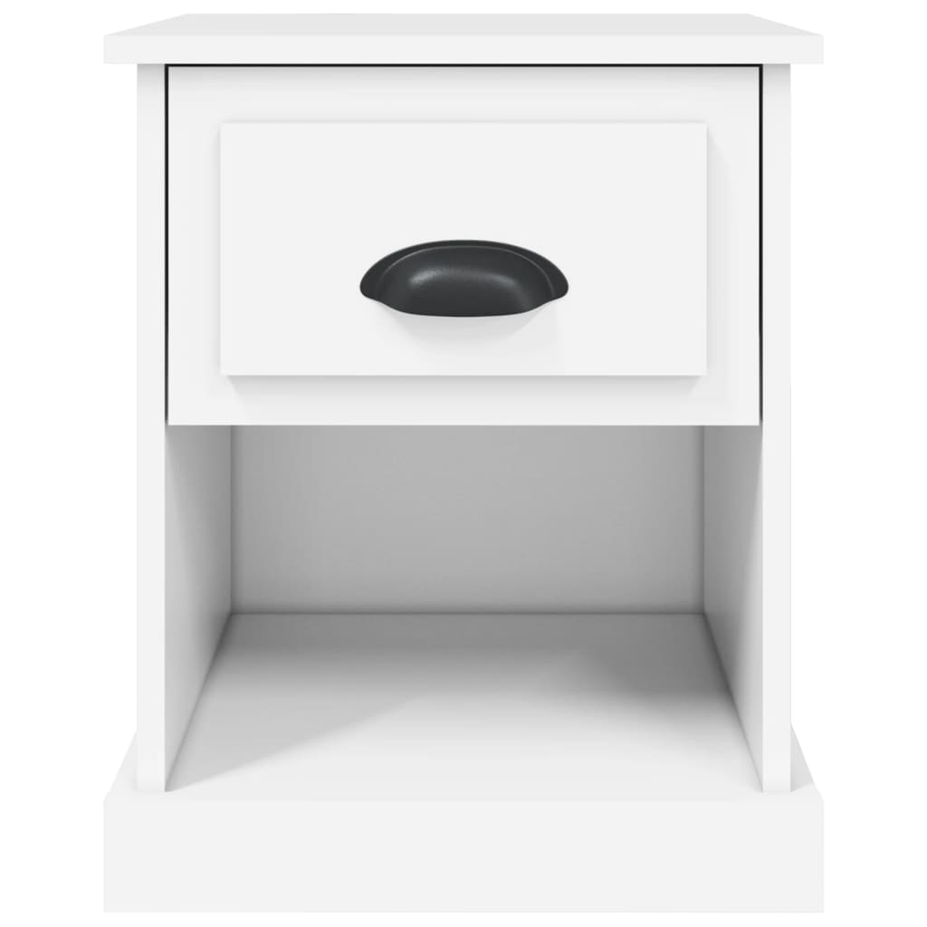 vidaXL Table de chevet Blanc 39x39x47,5 cm Bois d'ingénierie