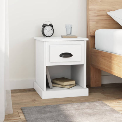vidaXL Table de chevet Blanc 39x39x47,5 cm Bois d'ingénierie