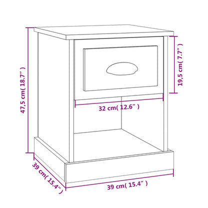 vidaXL Nachttisch Schwarz 39x39x47,5 cm Holzwerkstoff