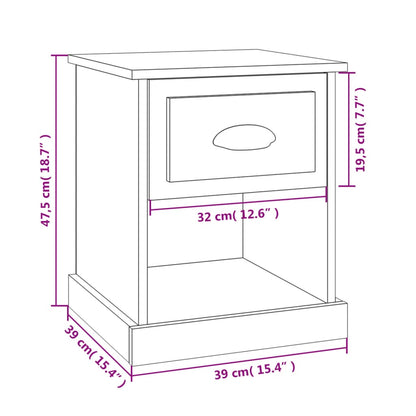 vidaXL Nachttisch Betongrau 39x39x47,5 cm Holzwerkstoff