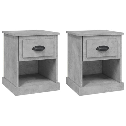 vidaXL Nachttische 2 Stk. Betongrau 39x39x47,5 cm Holzwerkstoff