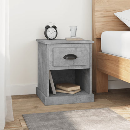vidaXL Nachttische 2 Stk. Betongrau 39x39x47,5 cm Holzwerkstoff