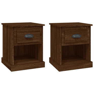 vidaXL Tables de chevet 2 pcs Chêne marron 39x39x47,5 cm Bois d'ingénierie