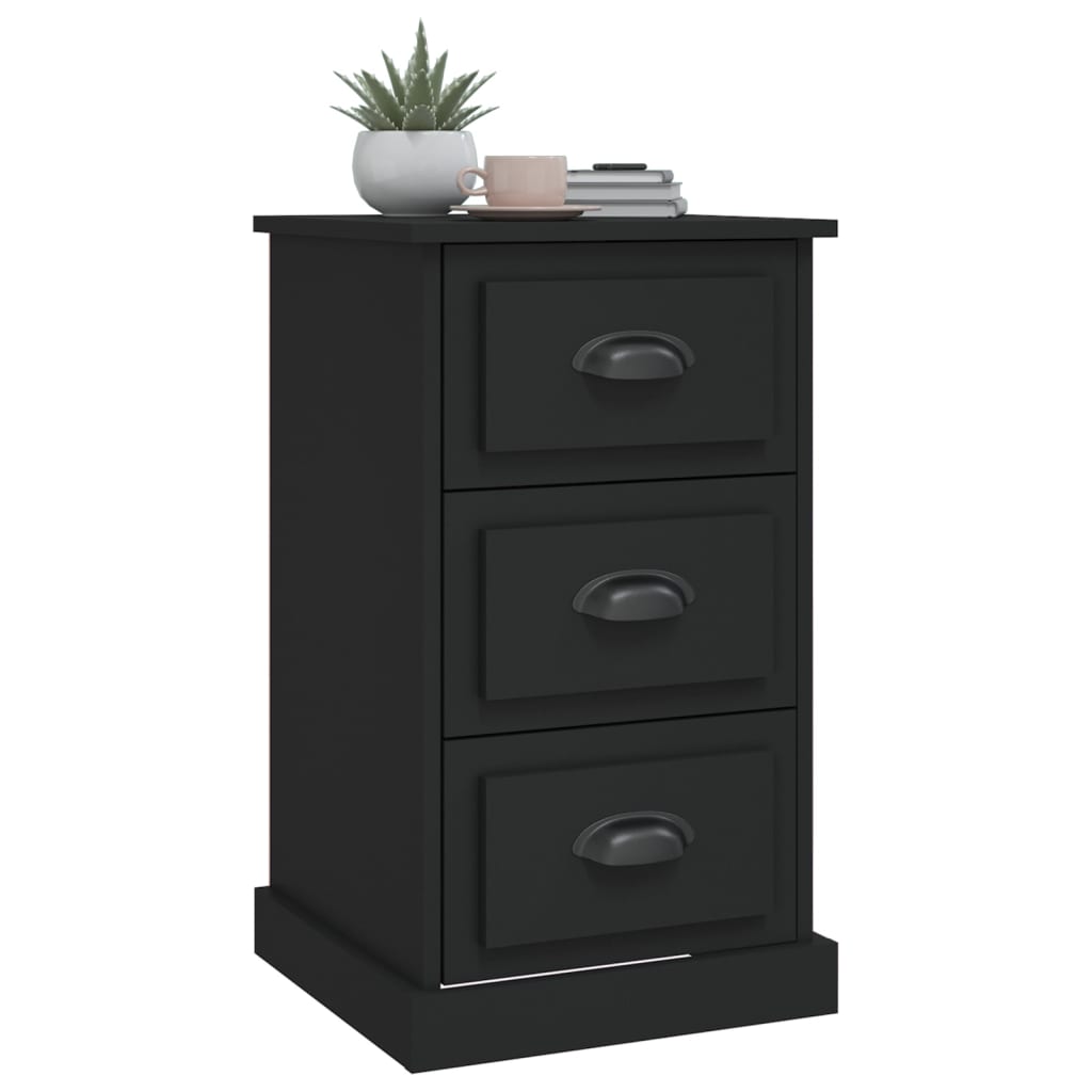 vidaXL Table de chevet Noir 39x39x67 cm Bois d'ingénierie