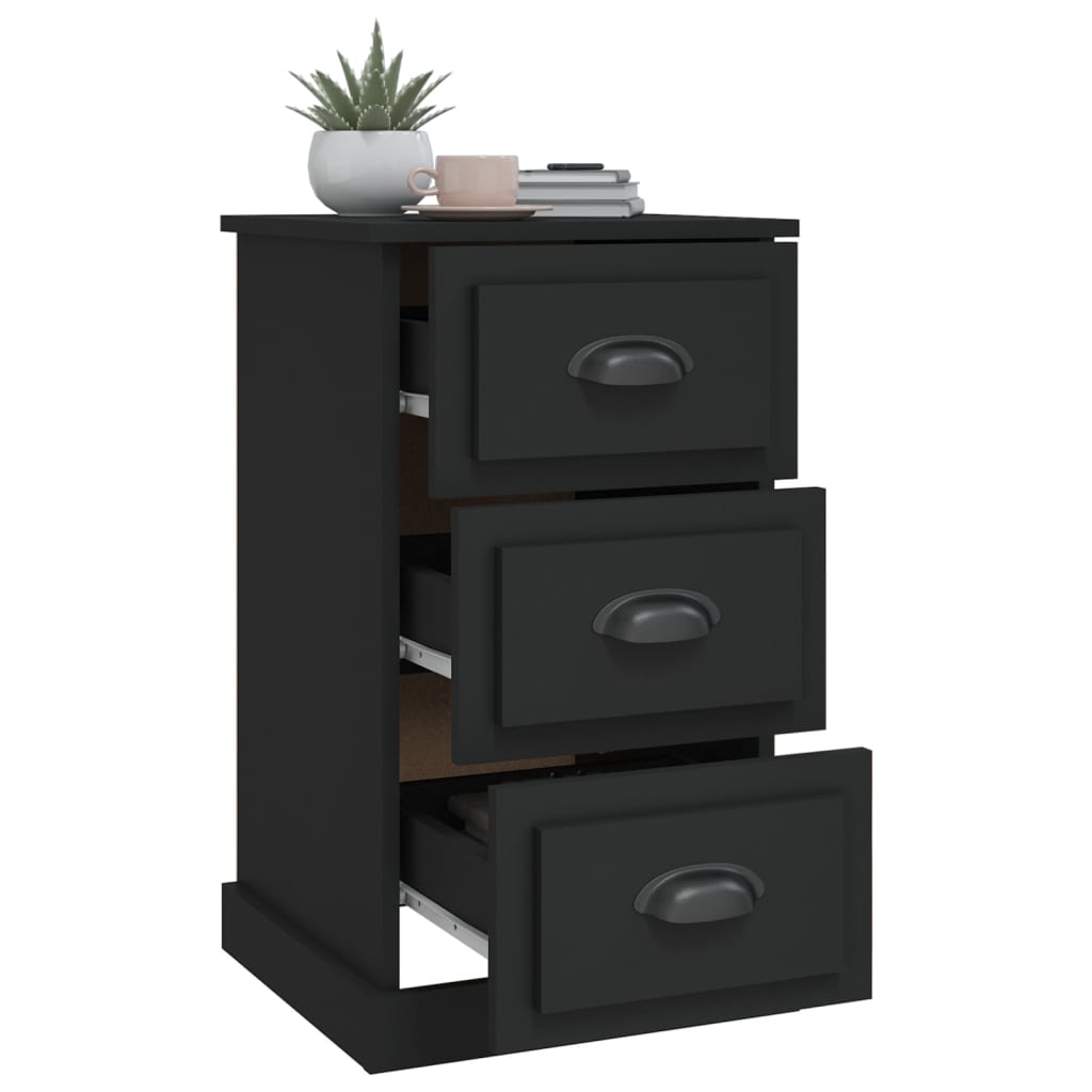 vidaXL Table de chevet Noir 39x39x67 cm Bois d'ingénierie