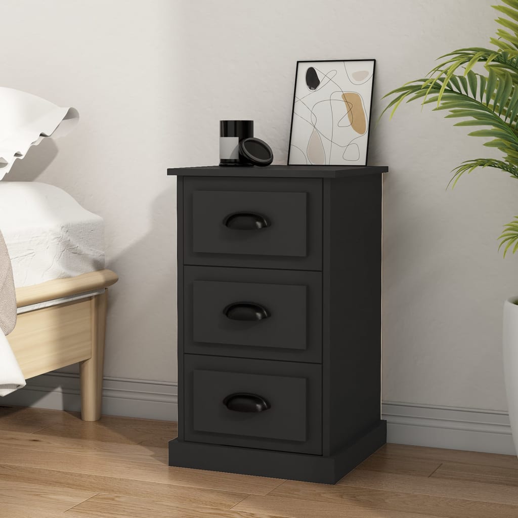 vidaXL Table de chevet Noir 39x39x67 cm Bois d'ingénierie