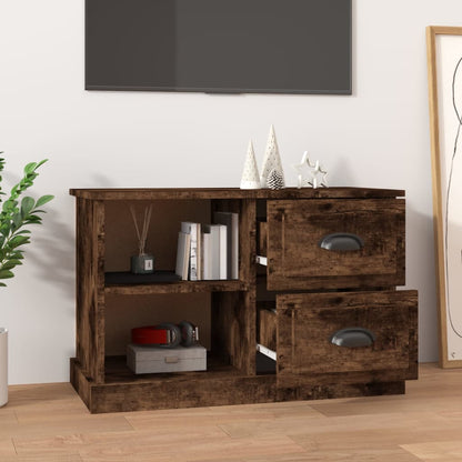 vidaXL Meuble TV chêne fumé 73x35,5x47,5 cm Bois d'ingénierie