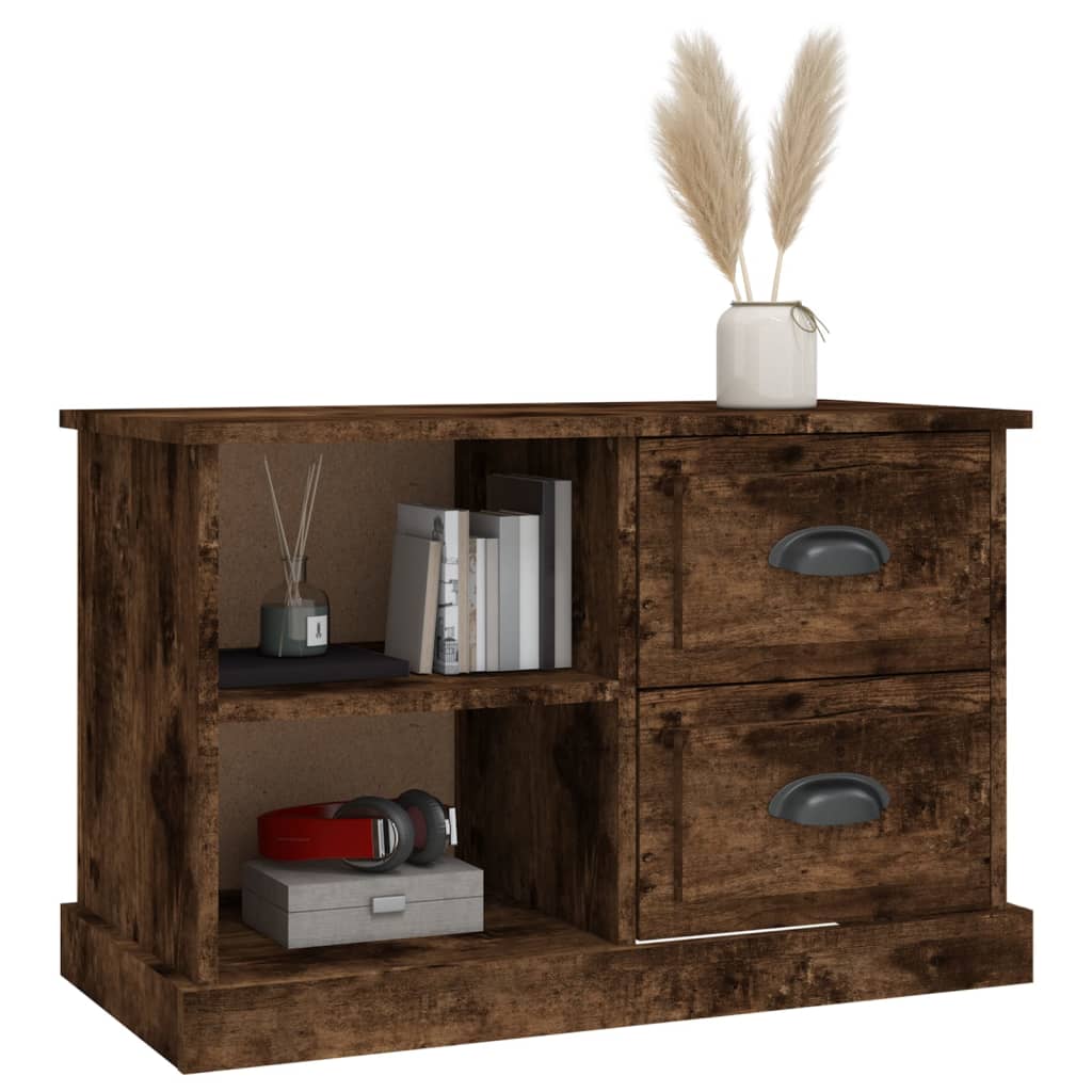 vidaXL Meuble TV chêne fumé 73x35,5x47,5 cm Bois d'ingénierie