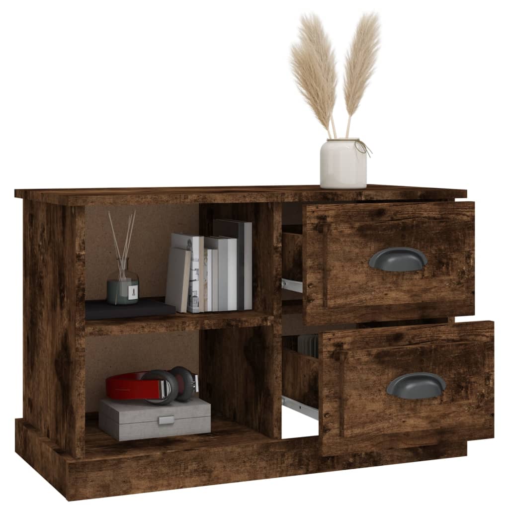 vidaXL Meuble TV chêne fumé 73x35,5x47,5 cm Bois d'ingénierie