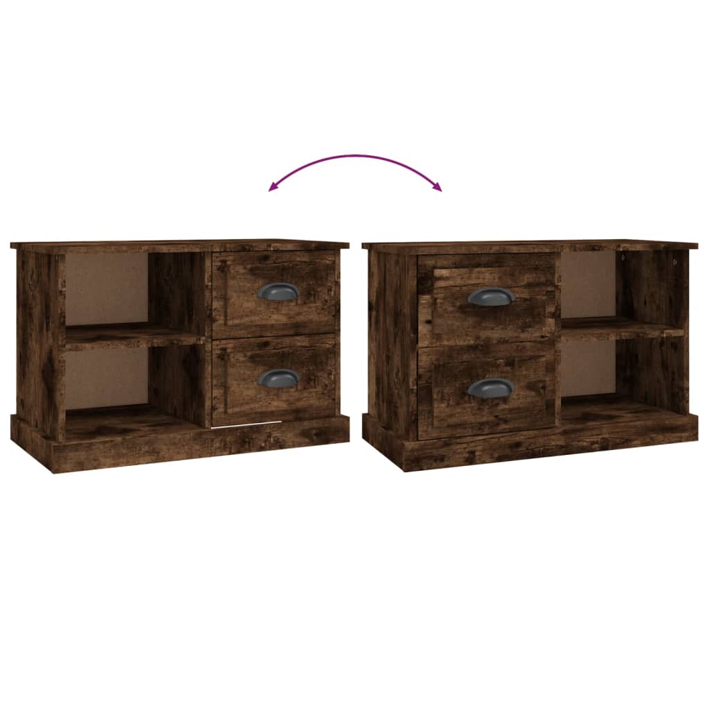 vidaXL Meuble TV chêne fumé 73x35,5x47,5 cm Bois d'ingénierie