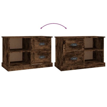 vidaXL Meuble TV chêne fumé 73x35,5x47,5 cm Bois d'ingénierie