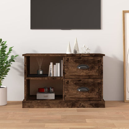 vidaXL Meuble TV chêne fumé 73x35,5x47,5 cm Bois d'ingénierie