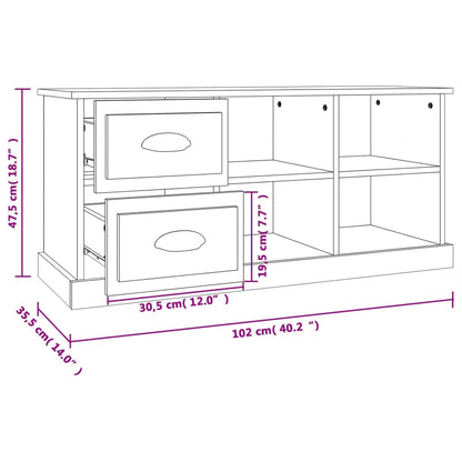 vidaXL TV-Schrank Räuchereiche 102x35,5x47,5 cm Holzwerkstoff
