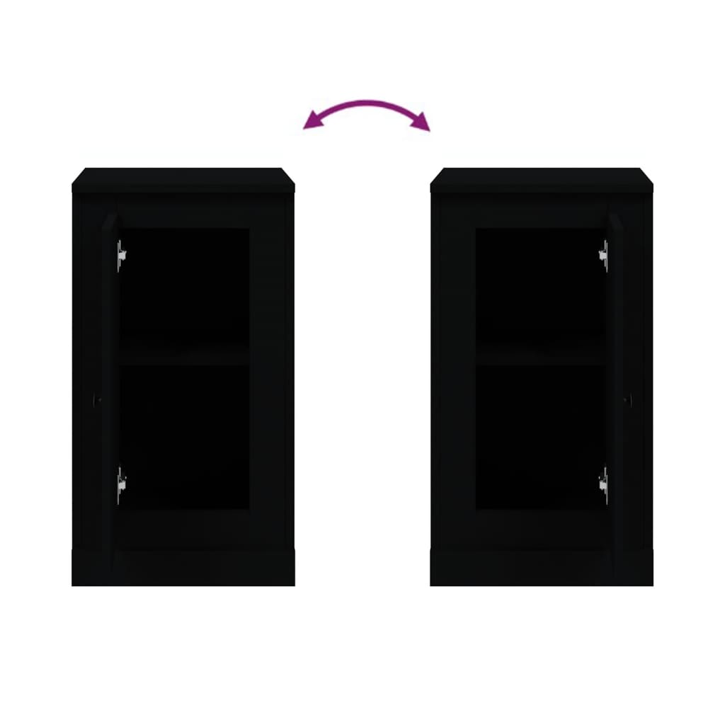 vidaXL Sideboards 2 Stk. Schwarz 37,5x35,5x67,5 cm Holzwerkstoff
